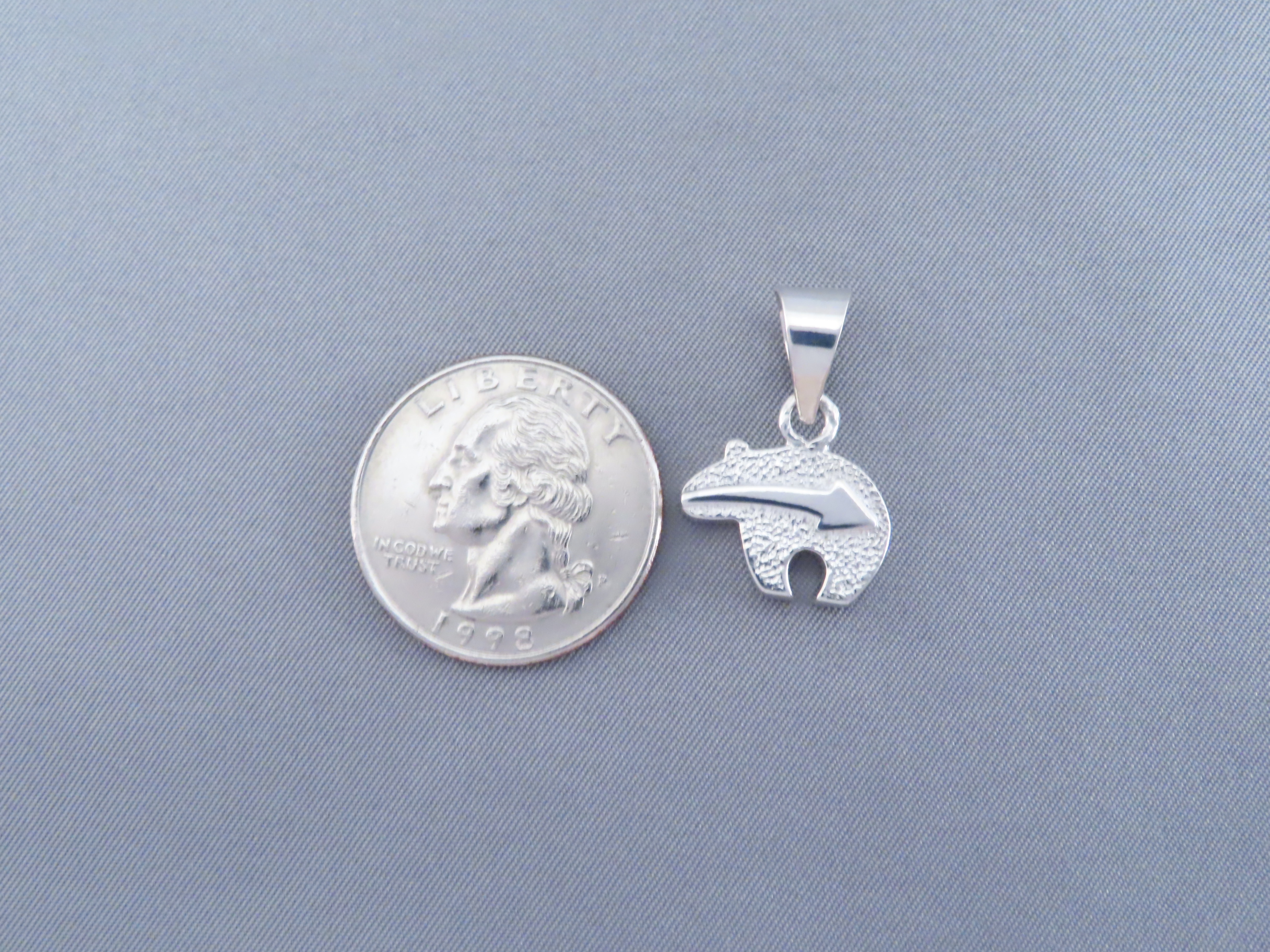 Inlaid Multi-Stone Bear Pendant – Small Reversible Bear Pendant