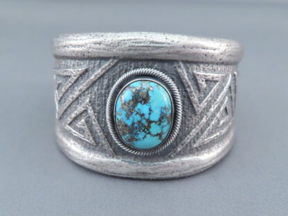 Morenci Turquoise Cuff Bracelet by Aaron Anderson (Sandcast)