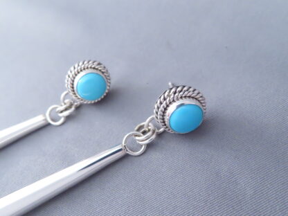 Artie Yellowhorse Sleeping Beauty Turquoise Dangling Earrings