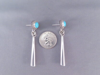 Artie Yellowhorse Sleeping Beauty Turquoise Dangling Earrings