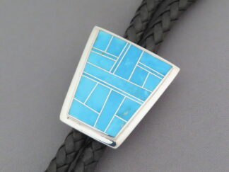 Smaller Turquoise Inlay Bolo Tie