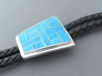 Smaller Turquoise Inlay Bolo Tie