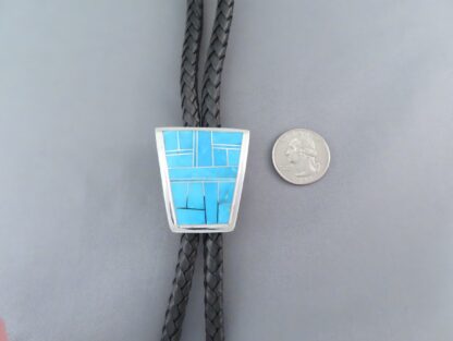 Smaller Turquoise Inlay Bolo Tie