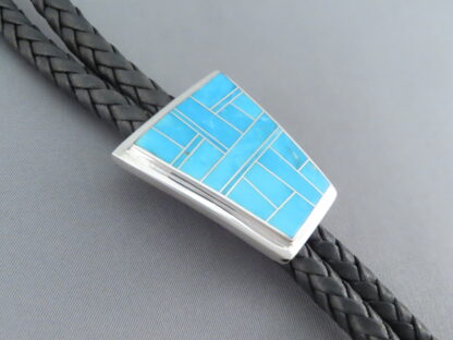 Smaller Turquoise Inlay Bolo Tie