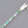 Green Turquoise Inlay Link Bracelet (smaller)