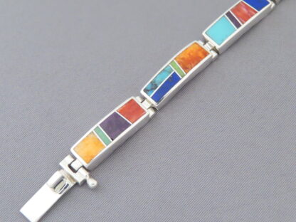 Inlaid Multi-Color Link Bracelet