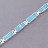 Turquoise Inlay Link Bracelet (more dainty)