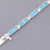 Turquoise Inlay Link Bracelet (more dainty)