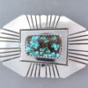 Kingman Turquoise Belt Buckle by Leonard Nez
