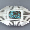Kingman Turquoise Belt Buckle by Leonard Nez
