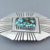 Kingman Turquoise Belt Buckle by Leonard Nez