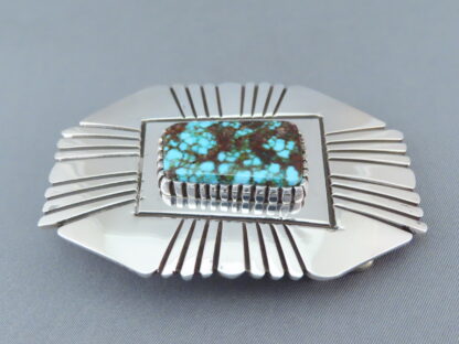 Kingman Turquoise Belt Buckle by Leonard Nez