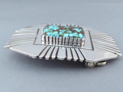 Kingman Turquoise Belt Buckle by Leonard Nez