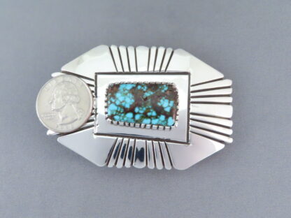 Kingman Turquoise Belt Buckle by Leonard Nez