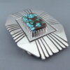 Kingman Turquoise Belt Buckle by Leonard Nez