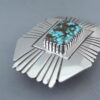 Kingman Turquoise Belt Buckle by Leonard Nez