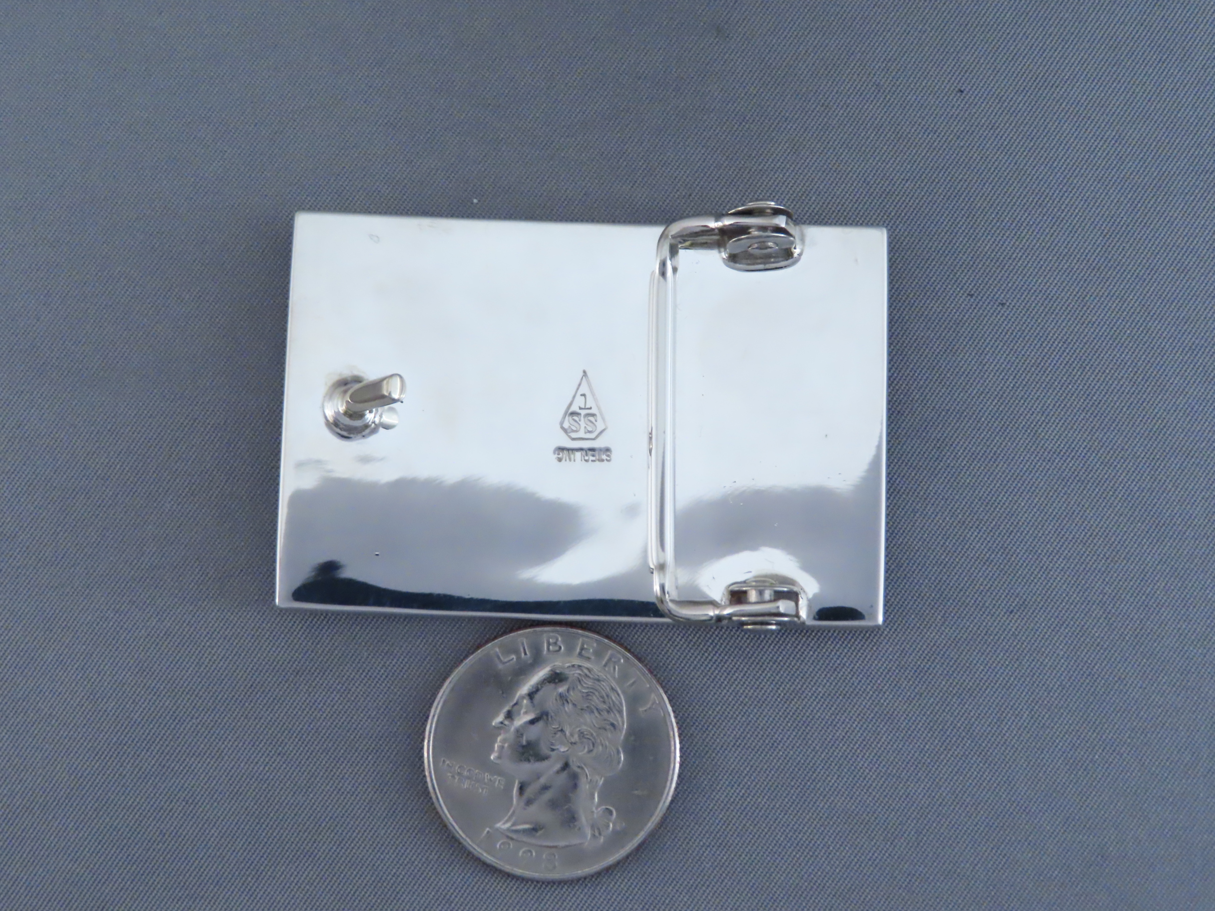 Black Jade & Turquoise Inlay Belt Buckle