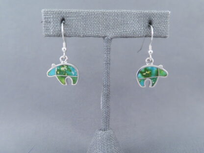 Sonoran Gold Turquoise Inlay BEAR Earrings