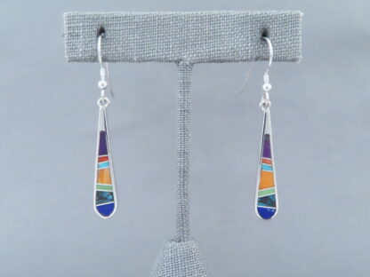 Inlaid Multi-Color Earrings – Long Dangling & Fun