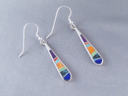Inlaid Multi-Color Earrings – Long Dangling & Fun