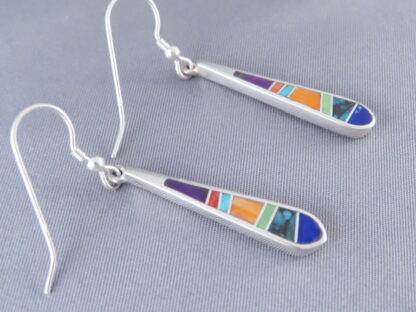 Inlaid Multi-Color Earrings – Long Dangling & Fun