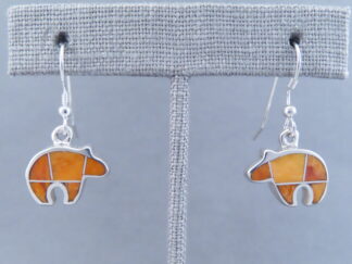 Bear Earrings – Spiny Oyster Shell Inlay