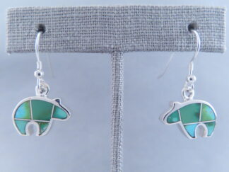 Sonoran Gold Turquoise Inlay BEAR Earrings