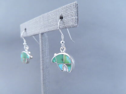 Sonoran Gold Turquoise Inlay BEAR Earrings