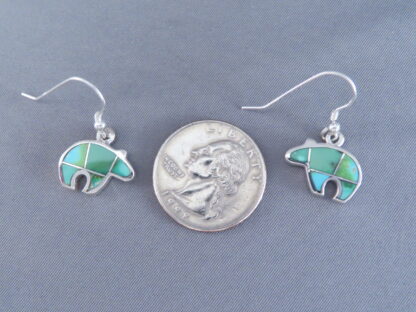 Sonoran Gold Turquoise Inlay BEAR Earrings