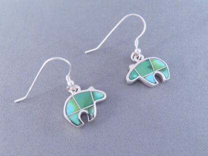 Sonoran Gold Turquoise Inlay BEAR Earrings