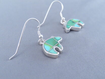 Sonoran Gold Turquoise Inlay BEAR Earrings