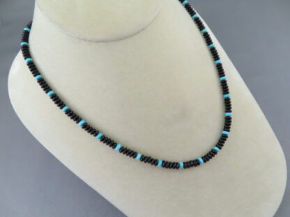 Black Onyx Necklace with Accents by Desiree Yellowhorse (Dainty)