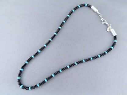 Black Onyx Necklace with Accents by Desiree Yellowhorse (Dainty)