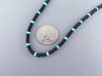 Black Onyx Necklace with Accents by Desiree Yellowhorse (Dainty)