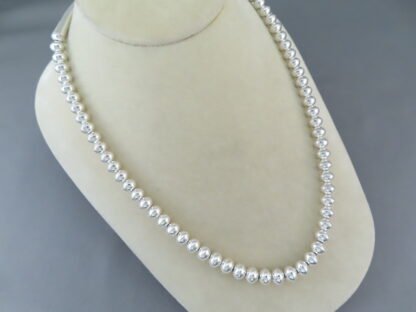 Navajo Pearls – Sterling Silver Bead Necklace by Artie Yellowhorse (20″)
