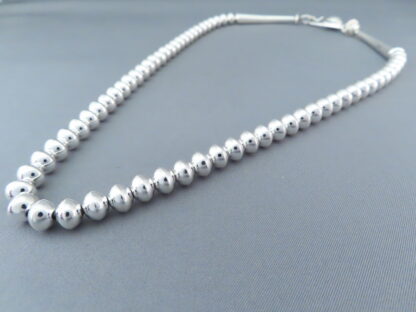 Navajo Pearls – Sterling Silver Bead Necklace by Artie Yellowhorse (20″)