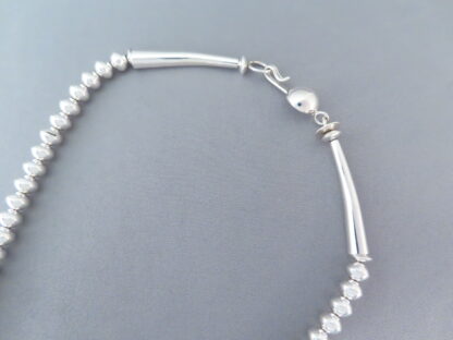 Navajo Pearls – Sterling Silver Bead Necklace by Artie Yellowhorse (20″)