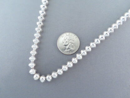 Navajo Pearls – Sterling Silver Bead Necklace by Artie Yellowhorse (20″)