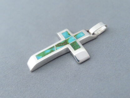 Sonoran Gold Turquoise Inlay Cross Pendant