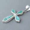 Green Turquoise Inlay Cross Pendant