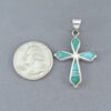 Green Turquoise Inlay Cross Pendant