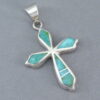 Green Turquoise Inlay Cross Pendant