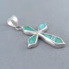 Green Turquoise Inlay Cross Pendant