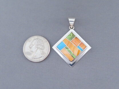 Colorful Multi-Stone Inlay Pendant