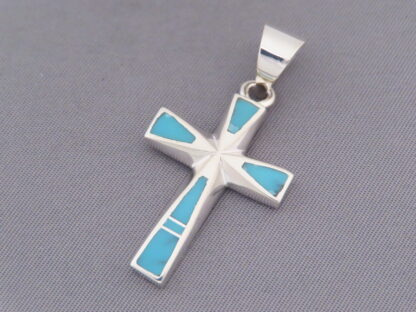 Turquoise Inlay Cross Pendant