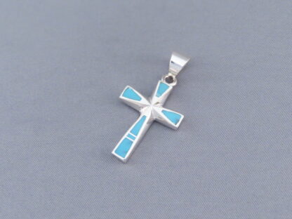 Turquoise Inlay Cross Pendant
