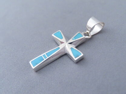 Turquoise Inlay Cross Pendant