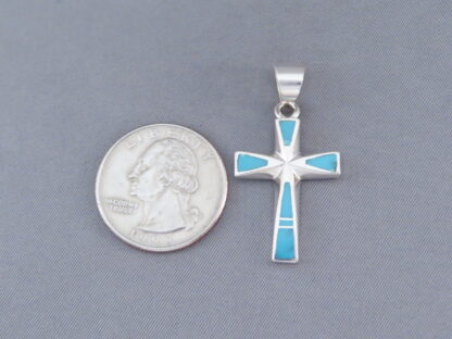 Turquoise Inlay Cross Pendant