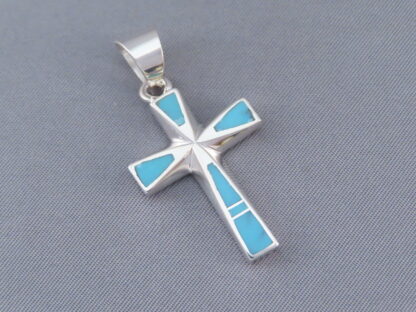 Turquoise Inlay Cross Pendant