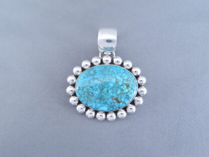 Silver Pendant with Kingman Turquoise (Yellowhorse)